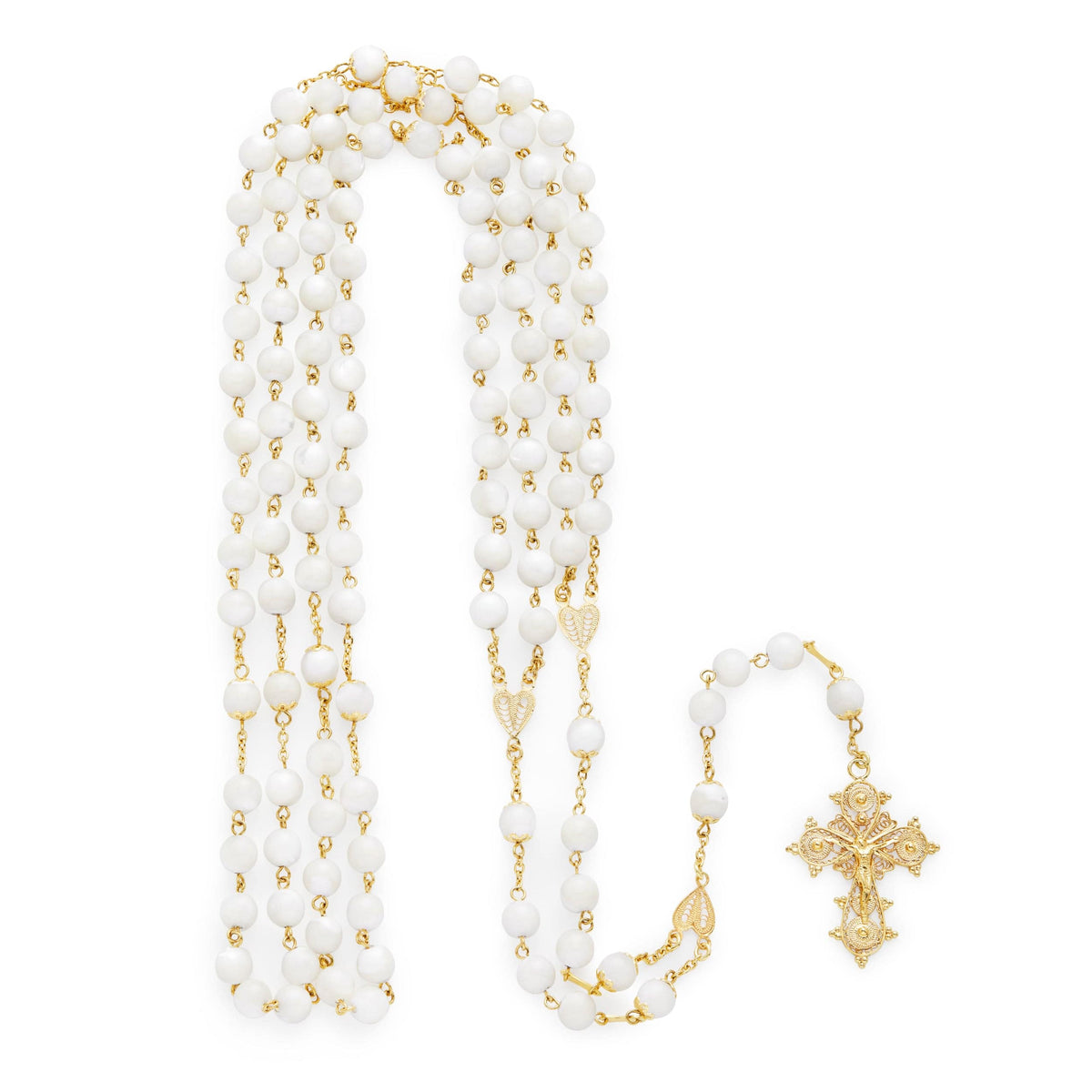 Gold-Plated Sterling Silver Wedding Rosary