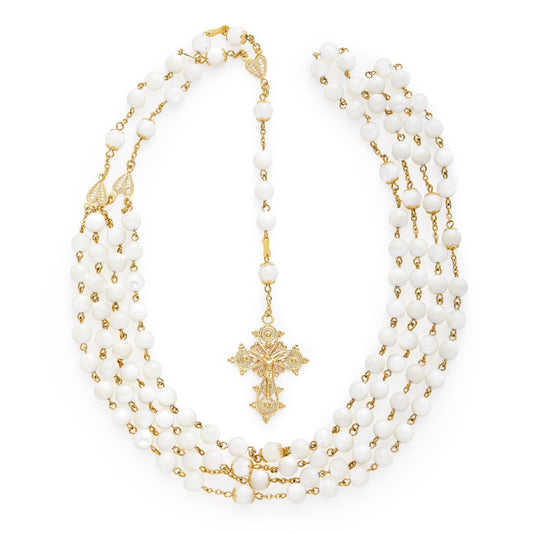 Gold-Plated Sterling Silver Wedding Rosary