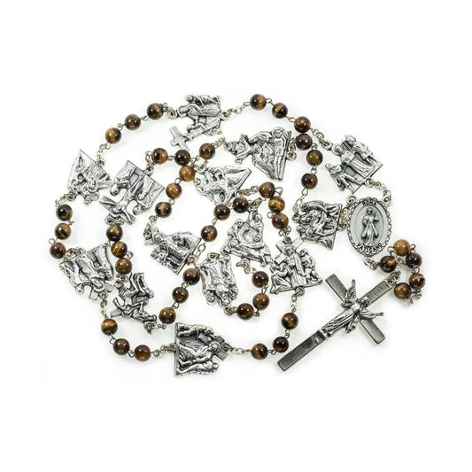 Tiger Eye Rosary with the Way of Jesus