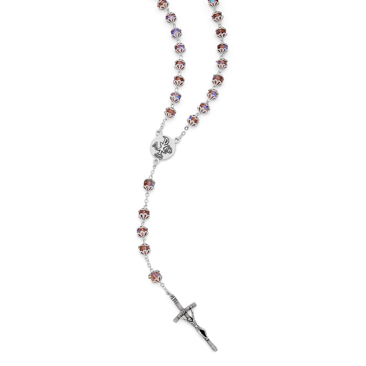Totus Tuus Virgin Purple Crystal Rosary