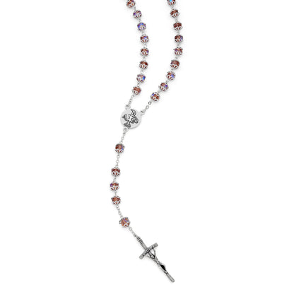 Totus Tuus Virgin Purple Crystal Rosary