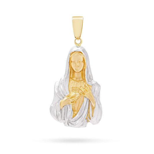 Two Tone Sacred Heart of Mary Gold Medal