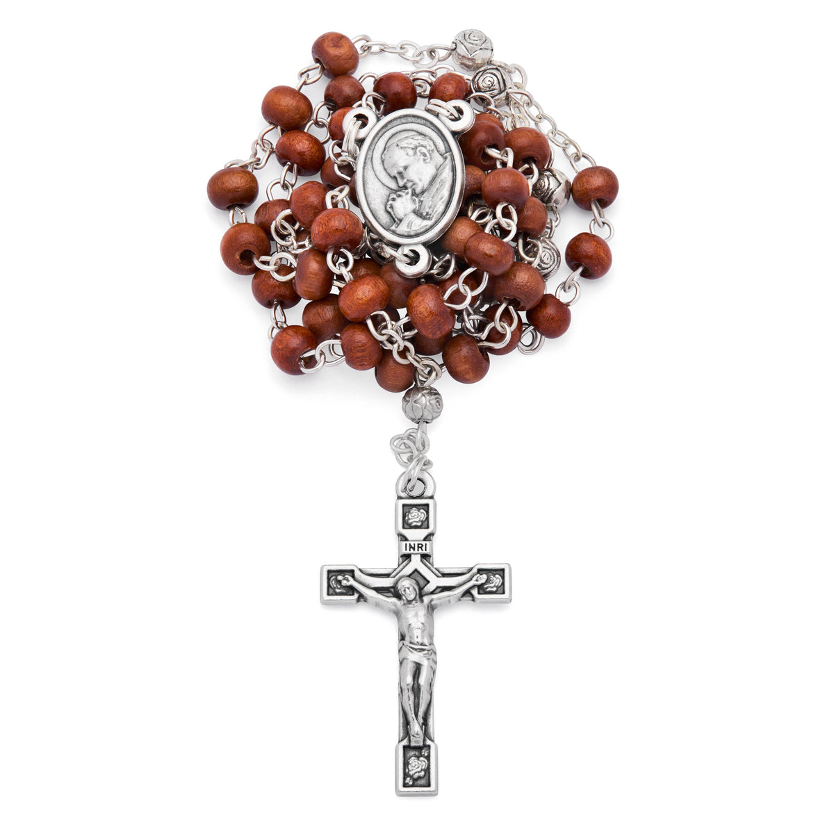 Olive Wood Pope St. John Paul II Rosary Case With Wood Rosary