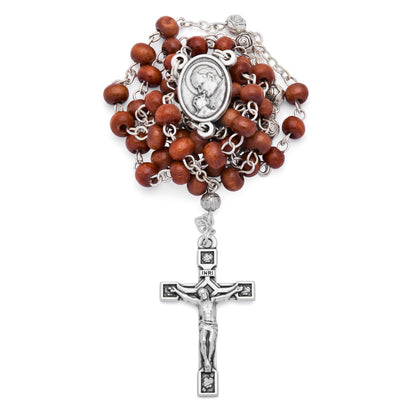 Olive Wood Pope St. John Paul II Rosary Case With Wood Rosary
