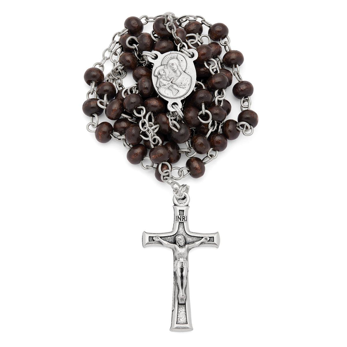 Olive Wood St. Anthony of Padua Rosary Case With Wood Rosary