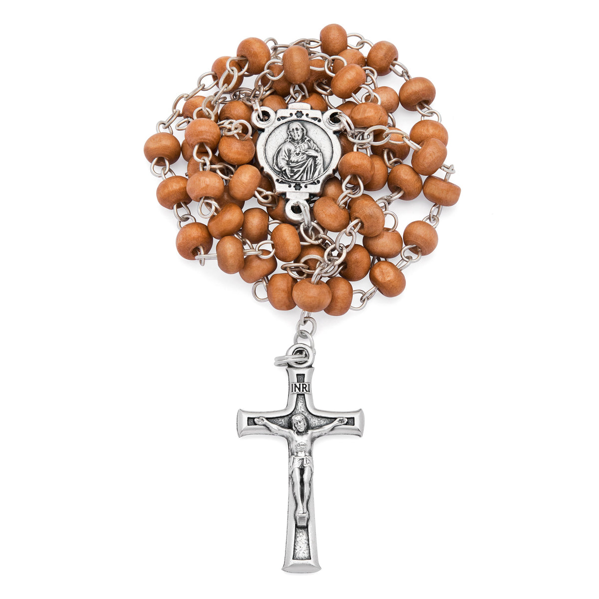 Olive Wood Scapular Rosary Case With Wood Rosary