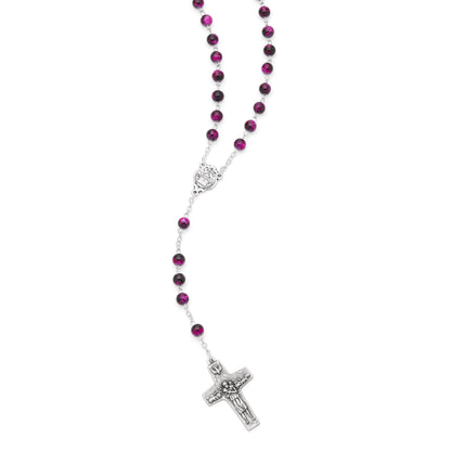 Variegated Glass Rosary with Good Shepherd Cross
