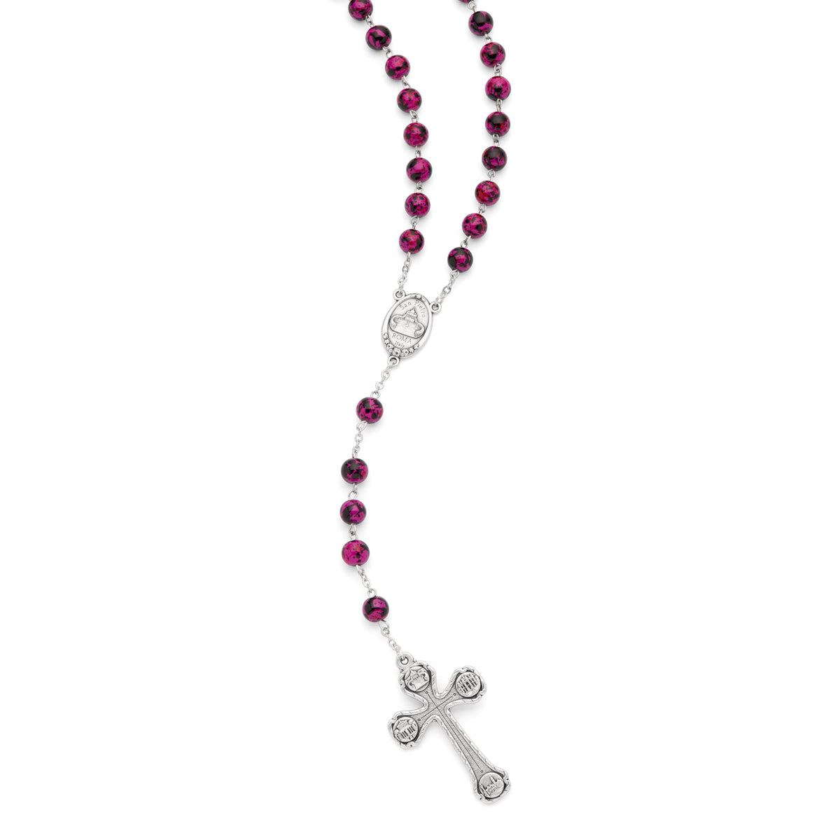 Our Lady of Good Health Rosary with Purple Variegated Beads and the Four Roman Basilicas