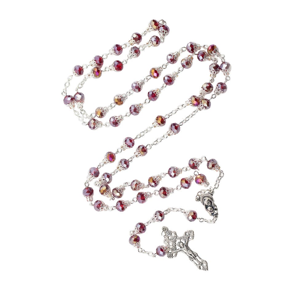 Virgin Mary with Jesus Rosary in Hot Air Balloon Beads