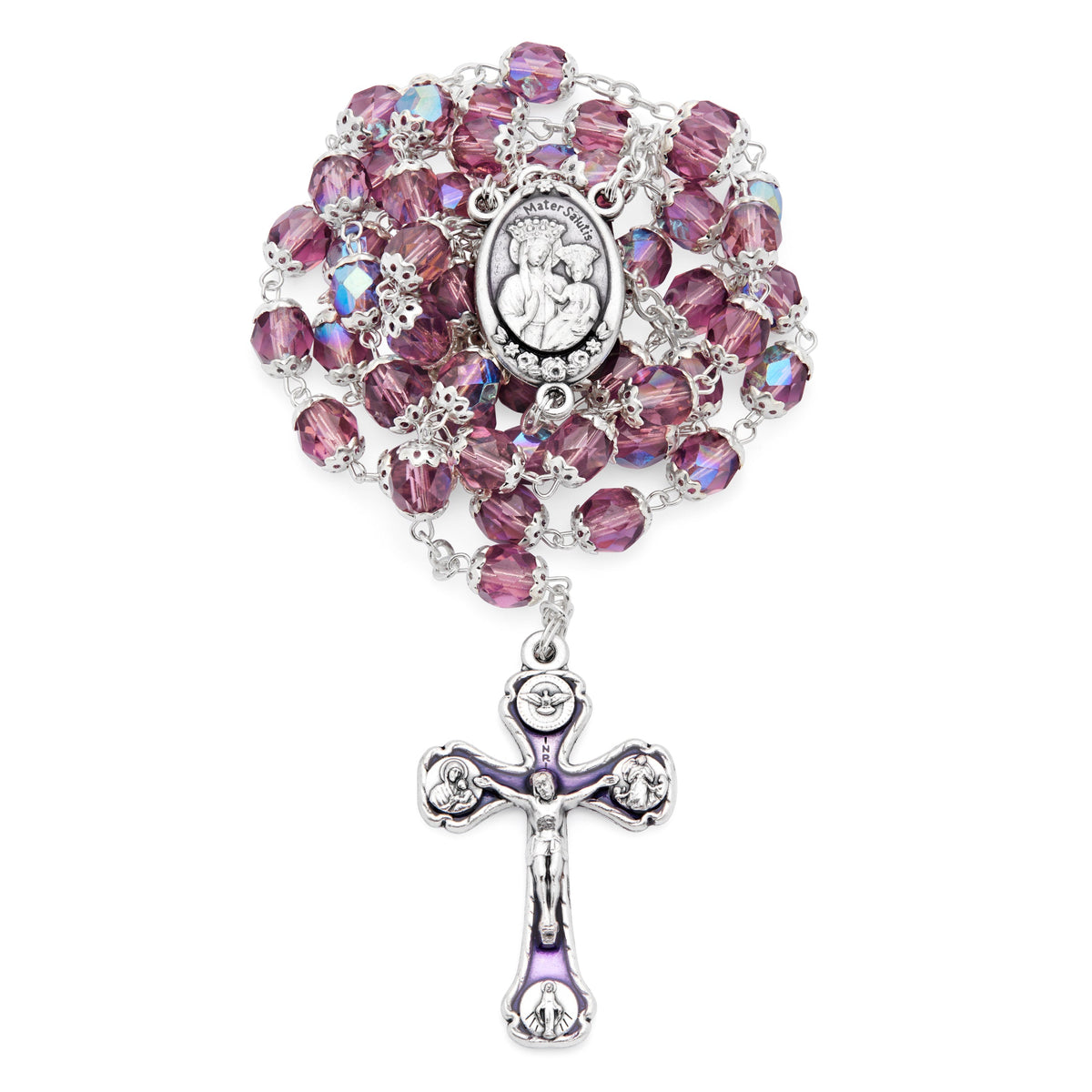 Virgin of Good Health Rosary in Crystal