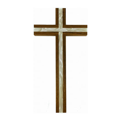 Walnut Wood Cross Inlaid with Mother-of-pearl