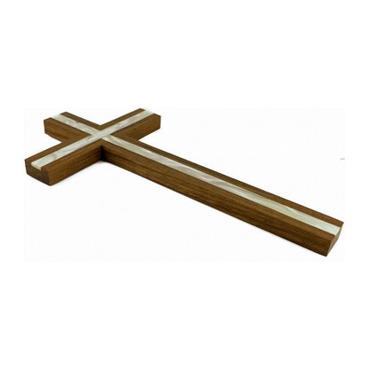 Walnut Wood Cross Inlaid with Mother-of-pearl