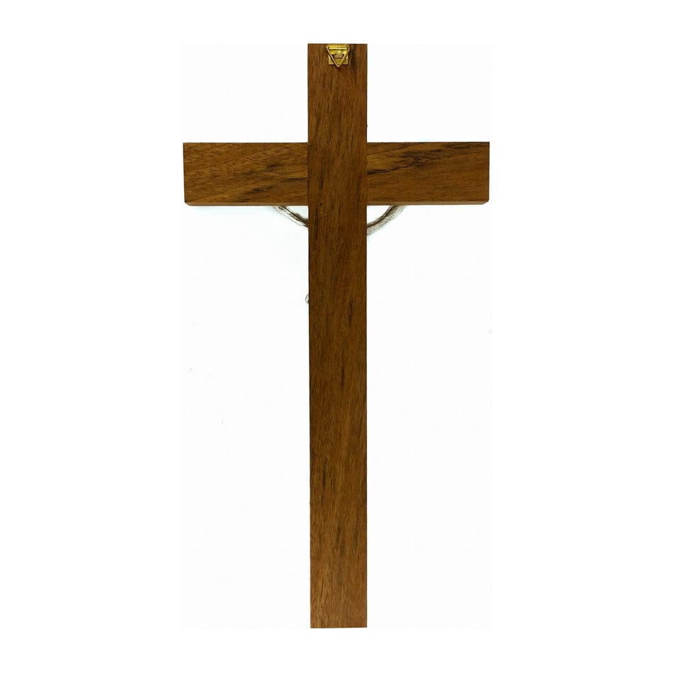 Walnut Wood Crucifix with Inlays