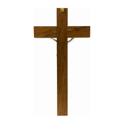 Walnut Wood Crucifix with Inlays
