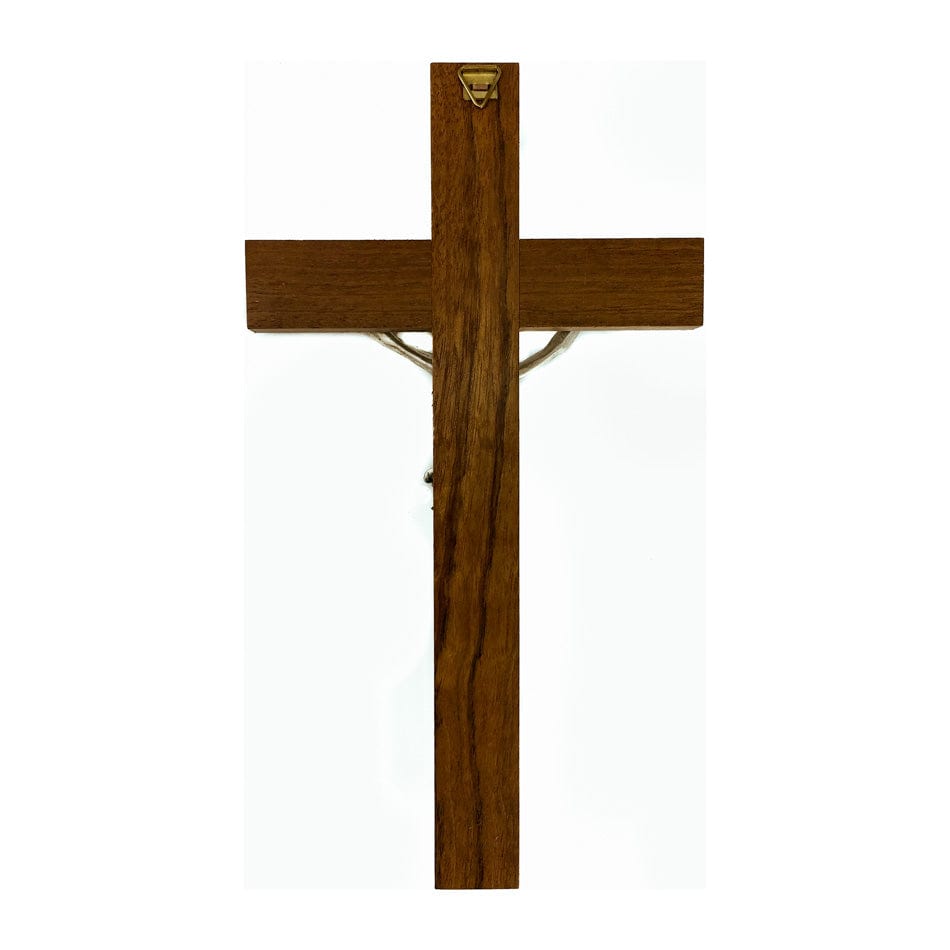 Walnut Wood Crucifix with Light Inlay
