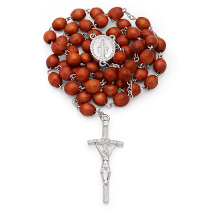 Mater Ecclesiae White Rosary Case with Wood Rosary