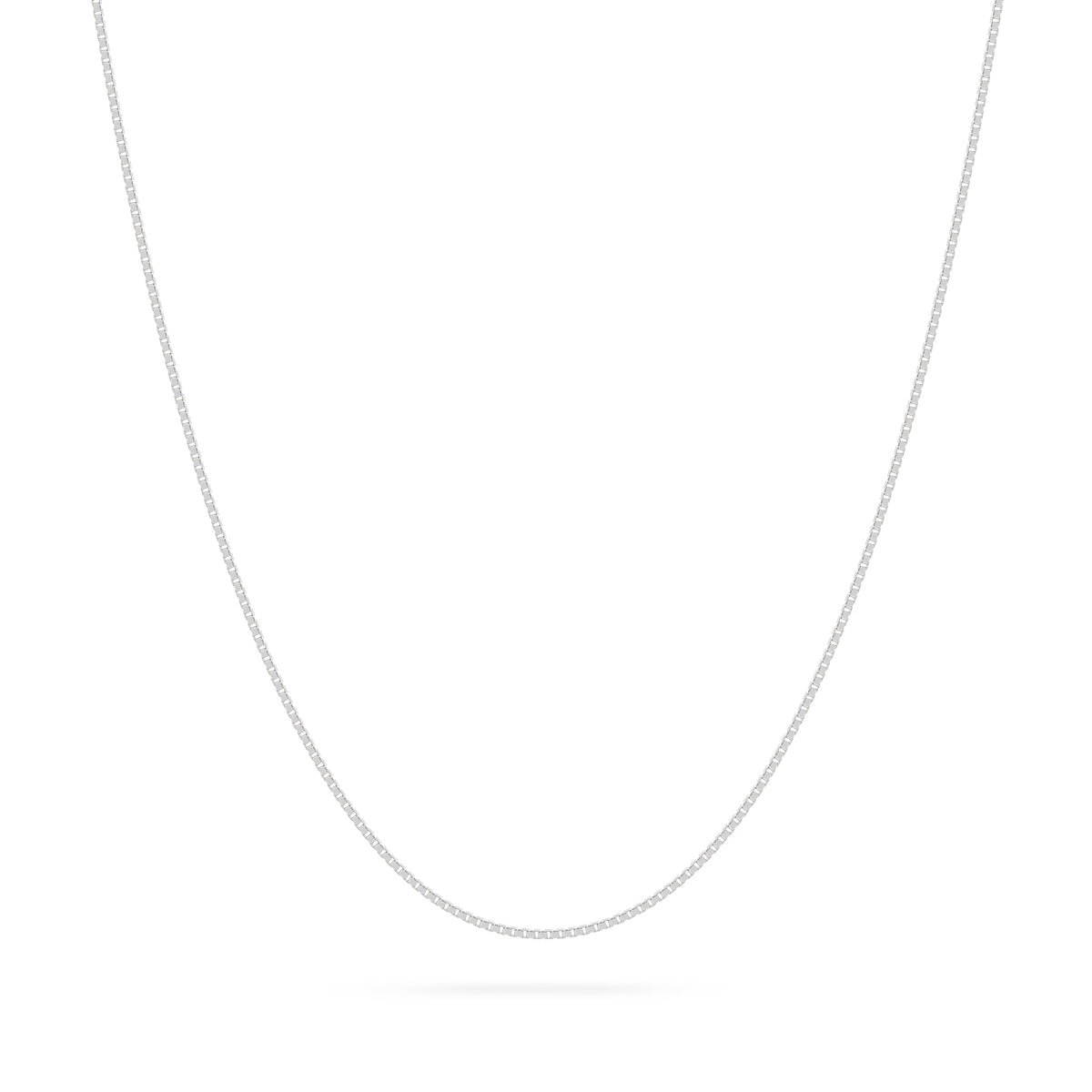 White Gold Box Chain Necklace