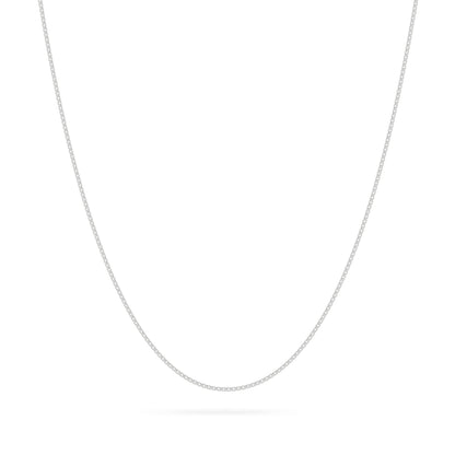 White Gold Box Chain Necklace