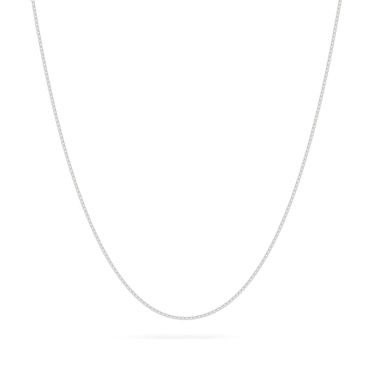 White Gold Box Chain Necklace