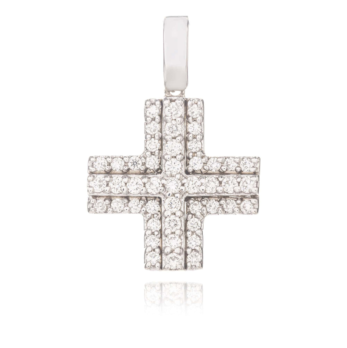 White Gold Cross Pendant with Diamonds