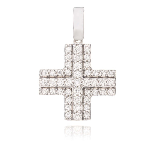 White Gold Cross Pendant with Diamonds