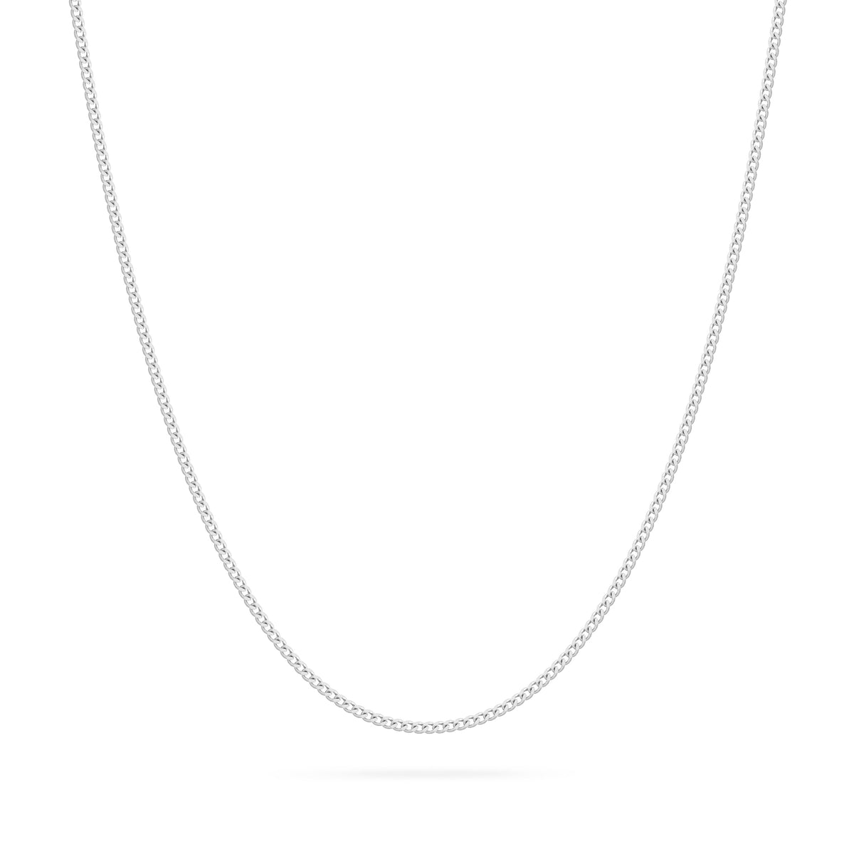 White Gold Curb Chain Necklace