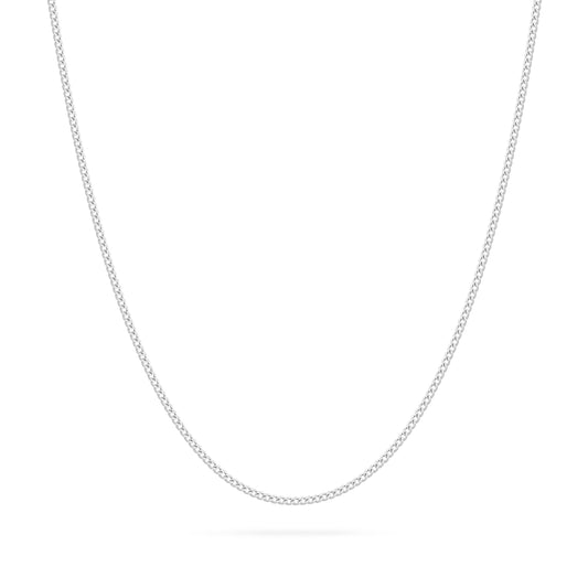 White Gold Curb Chain Necklace