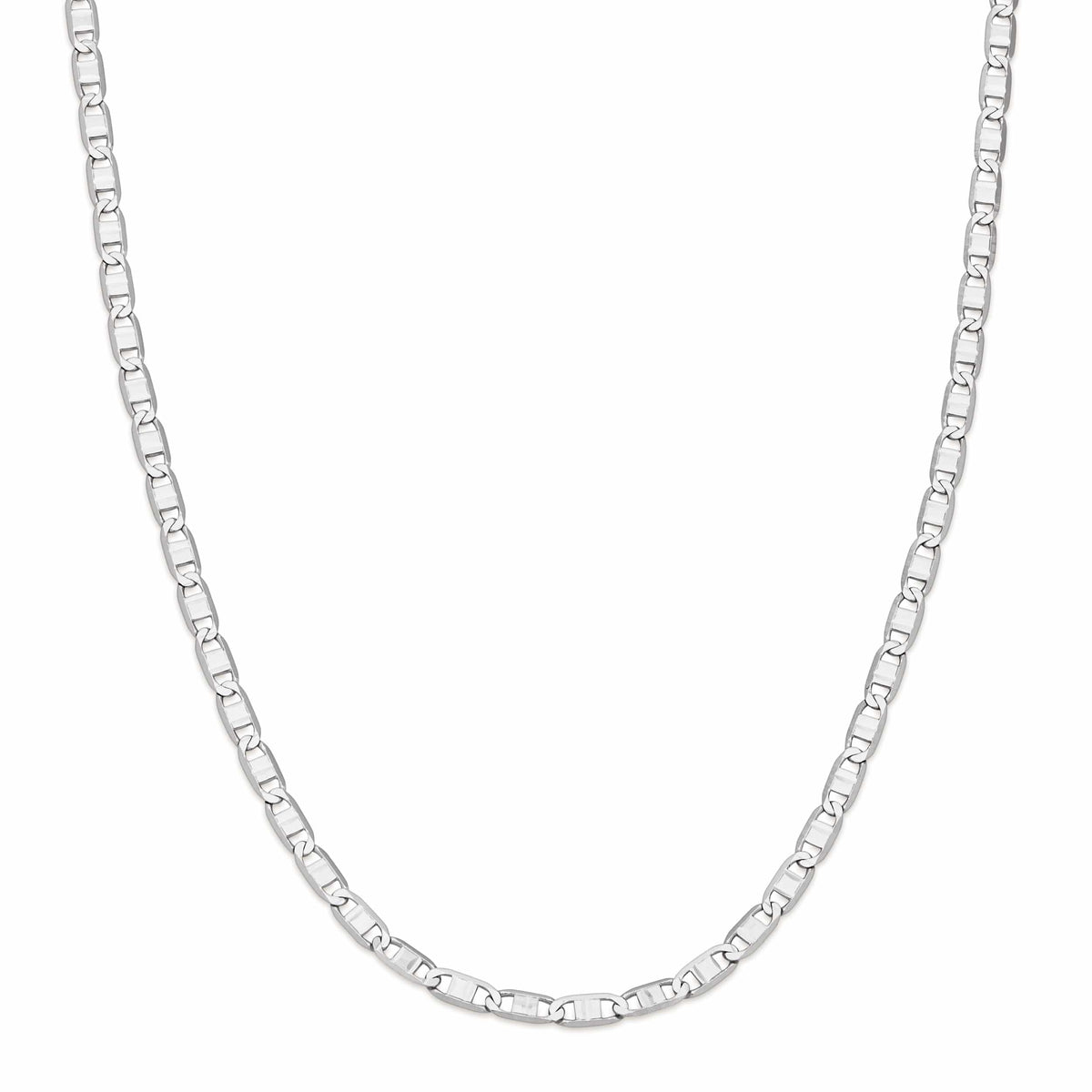White Gold Curb London Chain Necklace