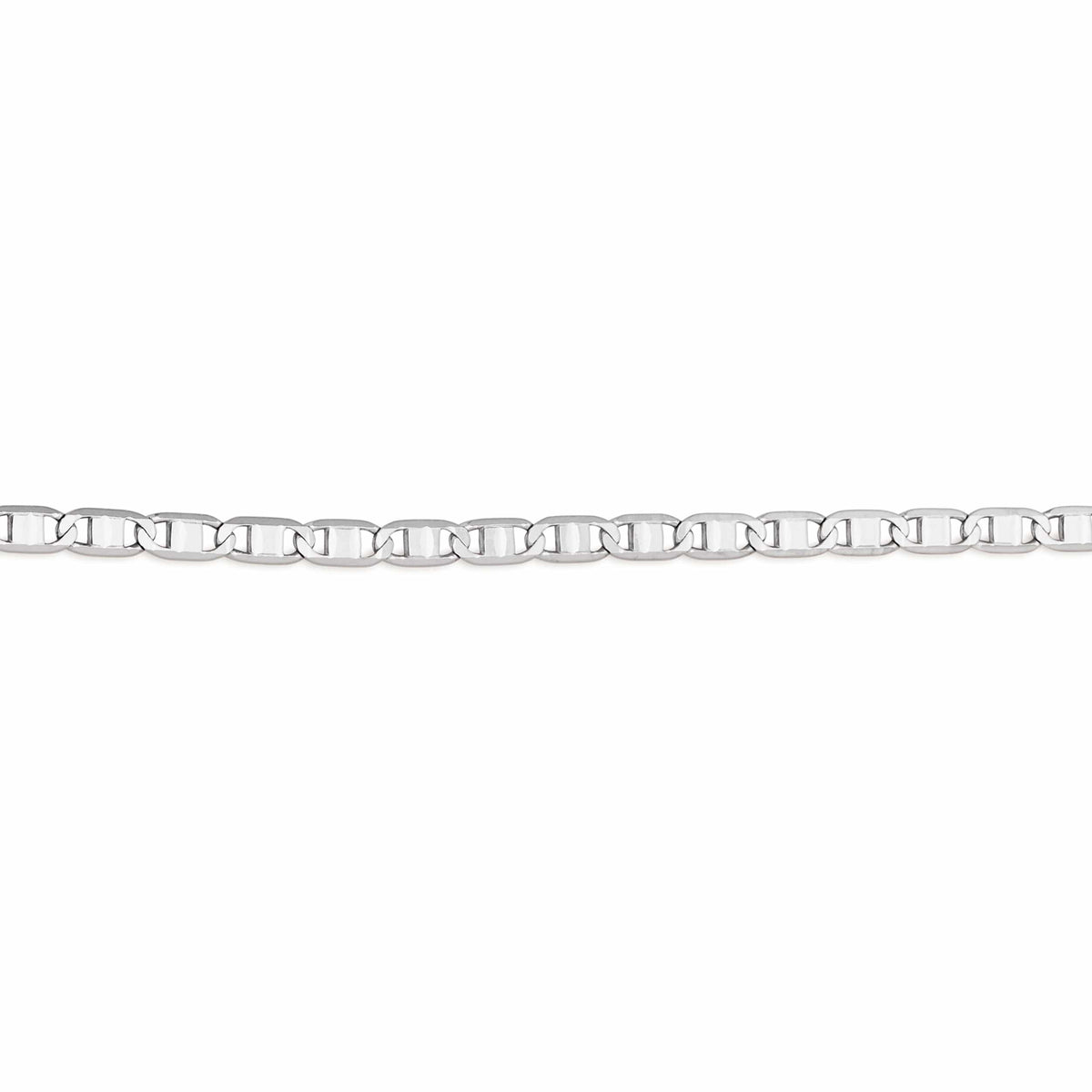 White Gold Curb London Chain Necklace
