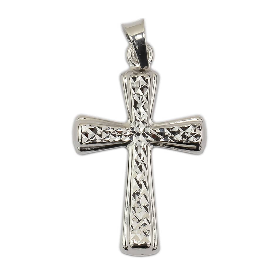 White Gold diamond-coated Plain Cross