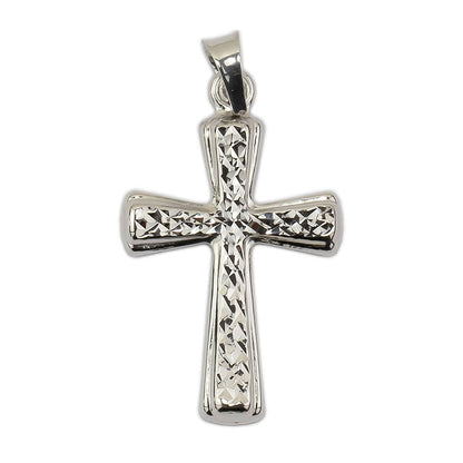 White Gold diamond-coated Plain Cross