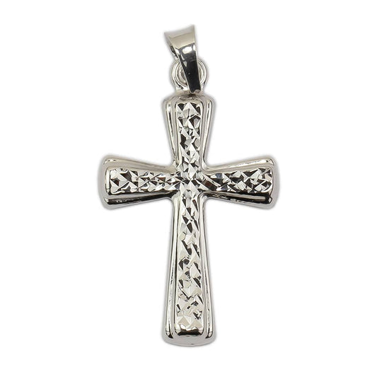 White Gold diamond-coated Plain Cross