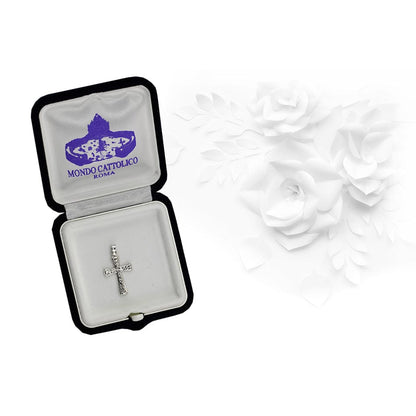 White Gold diamond-coated Plain Cross