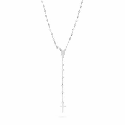 White Gold Faceted Rosary Beads