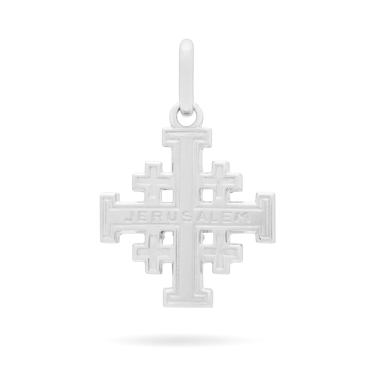 White Gold Jerusalem Cross Pendant