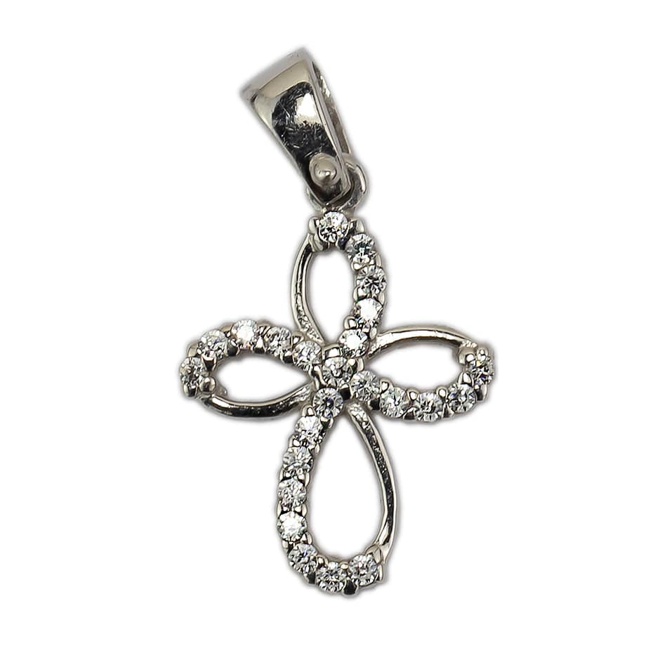 White Gold 'Knot' Plain Cross