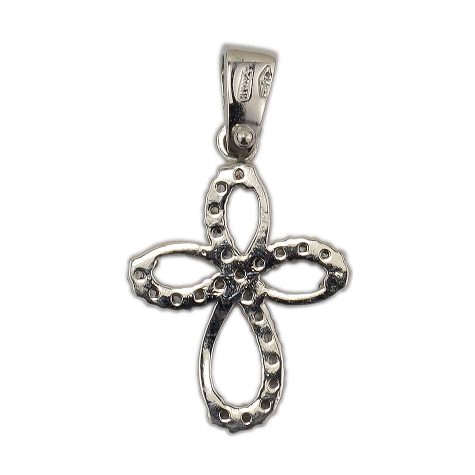 White Gold 'Knot' Plain Cross
