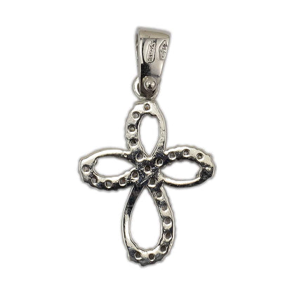 White Gold 'Knot' Plain Cross