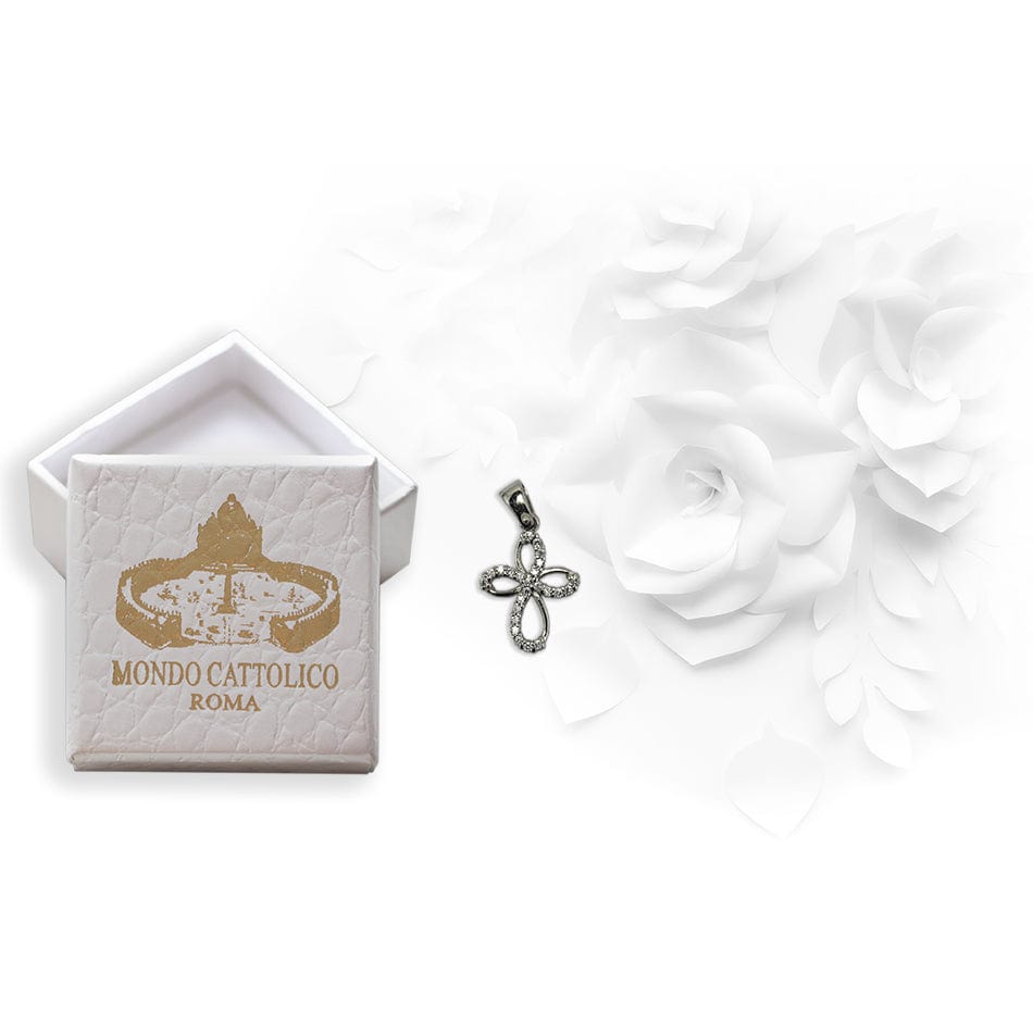 White Gold 'Knot' Plain Cross