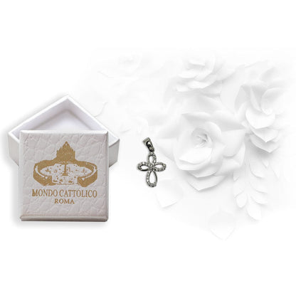 White Gold 'Knot' Plain Cross