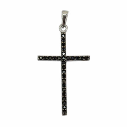 White Gold Latin Zircon Cross