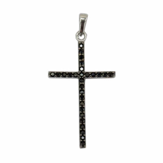 White Gold Latin Zircon Cross