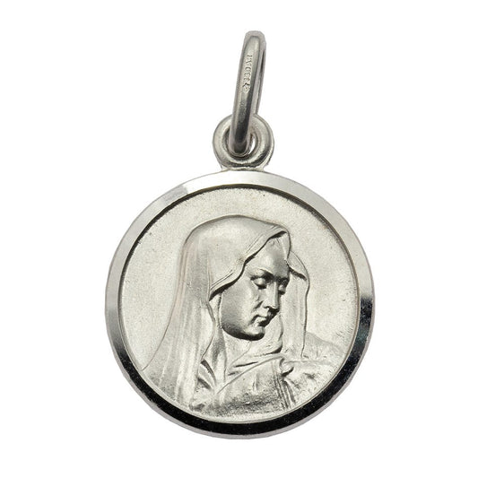 White Gold Medal Our Lady Of Sorrows