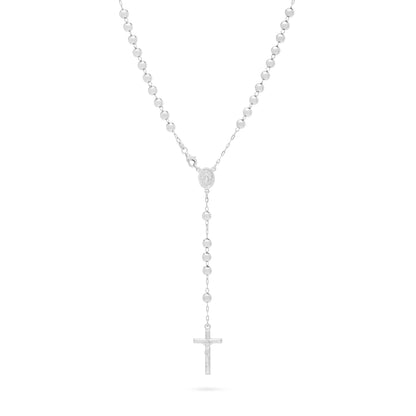 White Gold Miraculous Mary Rosary