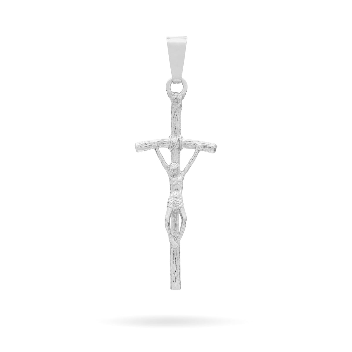 White Gold Pastoral Crucifix Pendant