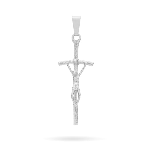 White Gold Pastoral Crucifix Pendant