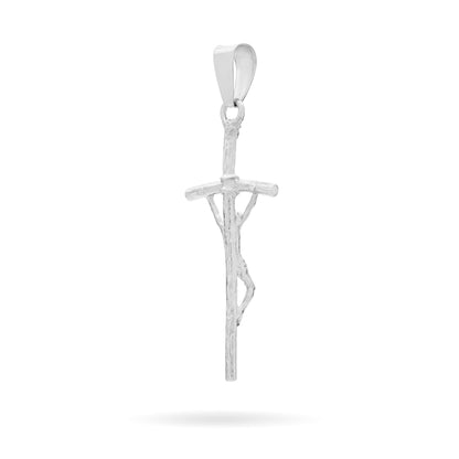 White Gold Pastoral Crucifix Pendant