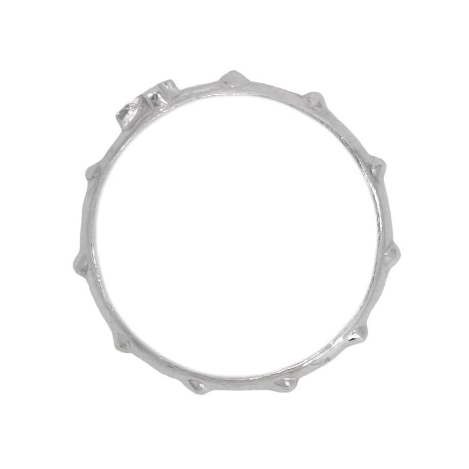 White Gold Rosary Ring