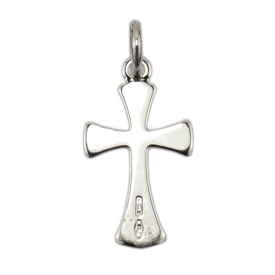 White Gold Rounded Cross without Body