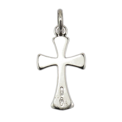 White Gold Rounded Cross without Body
